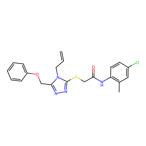 N-(4-chloro-2-methylphenyl)-2-{[5-(phenoxymethyl)-4-(prop-2-en-1-yl)-4H-1,2,4-triazol-3-yl]sulfanyl}acetamide structure