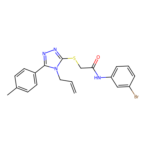 N-(3-bromophenyl)-2-[[5-(4-methylphenyl)-4-prop-2-enyl-1,2,4-triazol-3-yl]sulfanyl]acetamide structure