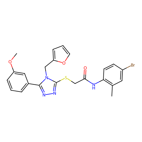 N-(4-bromo-2-methylphenyl)-2-{[4-(furan-2-ylmethyl)-5-(3-methoxyphenyl)-4H-1,2,4-triazol-3-yl]sulfanyl}acetamide structure