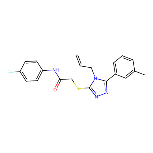 N-(4-fluorophenyl)-2-{[5-(3-methylphenyl)-4-(prop-2-en-1-yl)-4H-1,2,4-triazol-3-yl]sulfanyl}acetamide structure