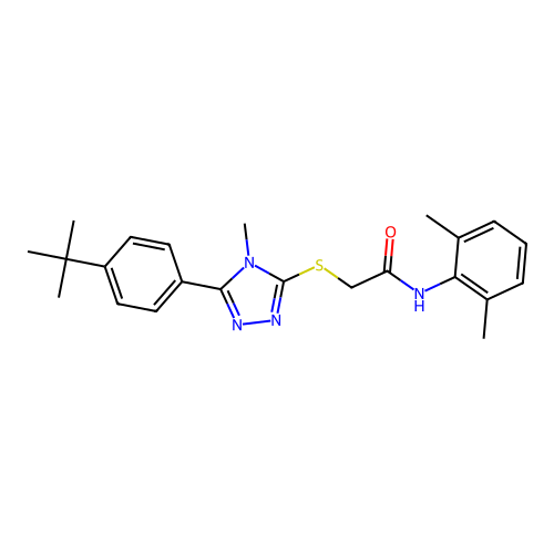 2-{[5-(4-tert-butylphenyl)-4-methyl-4H-1,2,4-triazol-3-yl]sulfanyl}-N-(2,6-dimethylphenyl)acetamide structure