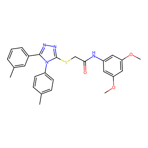 N-(3,5-dimethoxyphenyl)-2-{[5-(3-methylphenyl)-4-(4-methylphenyl)-4H-1,2,4-triazol-3-yl]sulfanyl}acetamide structure