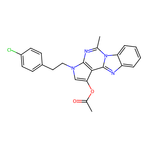 3-(4-chlorophenethyl)-5-methyl-3H-benzo[4,5]imidazo[1,2-c]pyrrolo[3,2-e]pyrimidin-1-yl acetate structure
