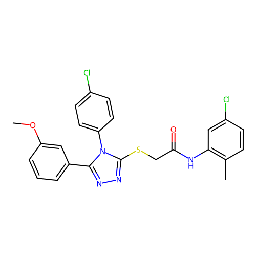 N-(5-chloro-2-methylphenyl)-2-{[4-(4-chlorophenyl)-5-(3-methoxyphenyl)-4H-1,2,4-triazol-3-yl]sulfanyl}acetamide structure