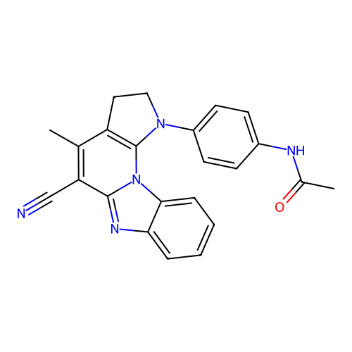 N-[4-(5-Cyano-4-methyl-2H,3H-1,6,10b-triaza-cyclopenta[c]fluoren-1-yl)-phenyl]-acetamide structure