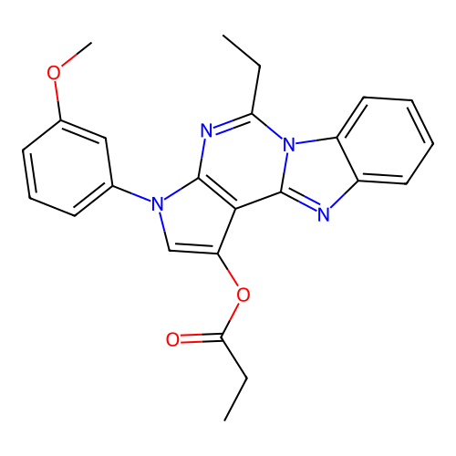 5-ethyl-3-(3-methoxyphenyl)-3H-benzo[4,5]imidazo[1,2-c]pyrrolo[3,2-e]pyrimidin-1-yl propionate structure