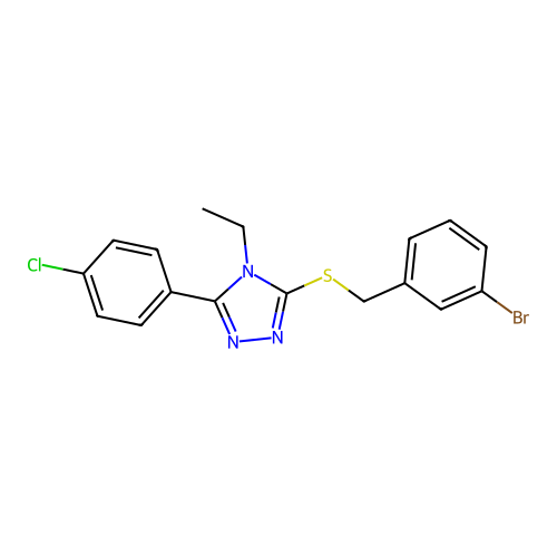 3-[(3-Bromophenyl)methylsulfanyl]-5-(4-chlorophenyl)-4-ethyl-1,2,4-triazole structure