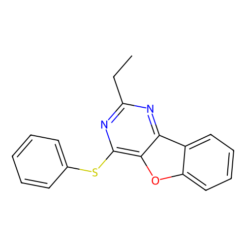 2-Ethyl-4-(phenylsulfanyl)[1]benzofuro[3,2-d]pyrimidine structure