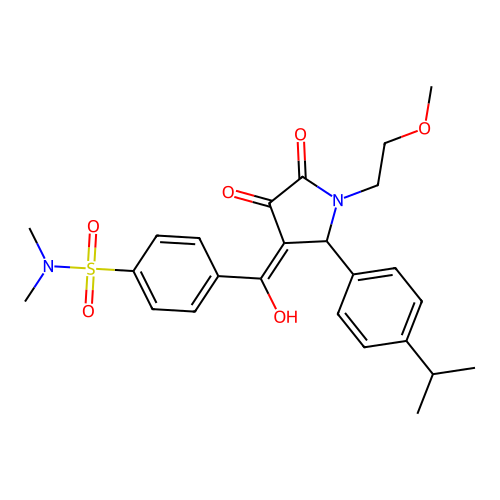 4-[4-hydroxy-1-(2-methoxyethyl)-5-oxo-2-[4-(propan-2-yl)phenyl]-2,5-dihydro-1H-pyrrole-3-carbonyl]-N,N-dimethylbenzene-1-sulfonamide structure