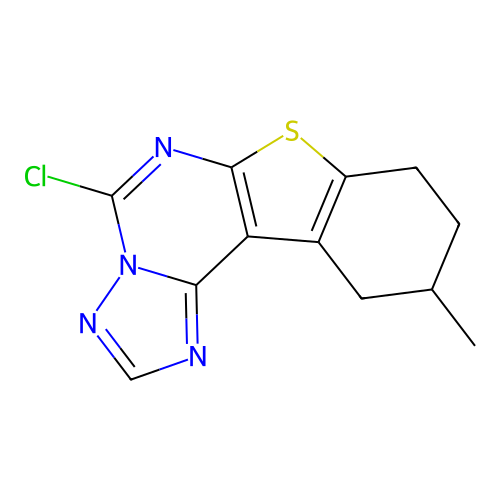 5-chloro-10-methyl-8,9,10,11-tetrahydro[1]benzothieno[3,2-e][1,2,4]triazolo[1,5-c]pyrimidine structure