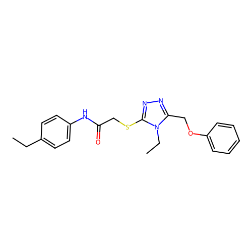 2-{[4-ethyl-5-(phenoxymethyl)-4H-1,2,4-triazol-3-yl]sulfanyl}-N-(4-ethylphenyl)acetamide structure