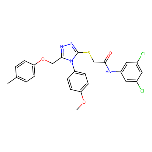 N-(3,5-dichlorophenyl)-2-((4-(4-methoxyphenyl)-5-((p-tolyloxy)methyl)-4H-1,2,4-triazol-3-yl)thio)acetamide structure