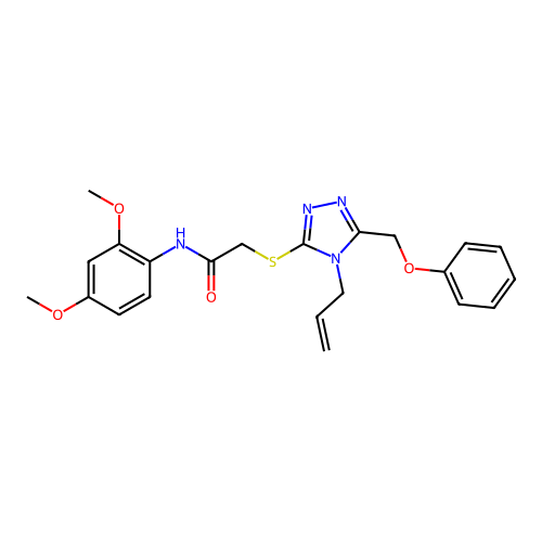 N-(2,4-dimethoxyphenyl)-2-[[5-(phenoxymethyl)-4-prop-2-enyl-1,2,4-triazol-3-yl]sulfanyl]acetamide structure