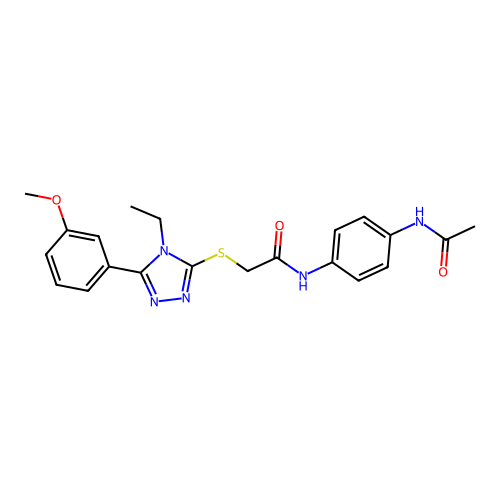 N-(4-acetamidophenyl)-2-((4-ethyl-5-(3-methoxyphenyl)-4H-1,2,4-triazol-3-yl)thio)acetamide structure