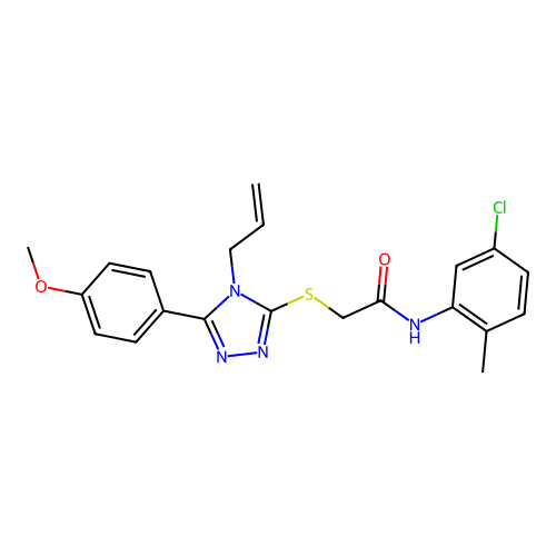 2-((4-allyl-5-(4-methoxyphenyl)-4H-1,2,4-triazol-3-yl)thio)-N-(5-chloro-2-methylphenyl)acetamide structure