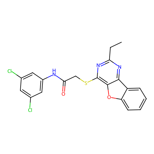 N-(3,5-dichlorophenyl)-2-((2-ethylbenzofuro[3,2-d]pyrimidin-4-yl)thio)acetamide structure