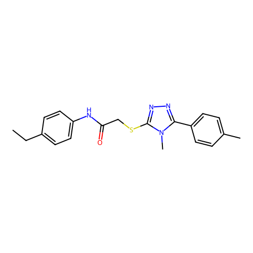 N-(4-ethylphenyl)-2-{[4-methyl-5-(4-methylphenyl)-4H-1,2,4-triazol-3-yl]sulfanyl}acetamide structure