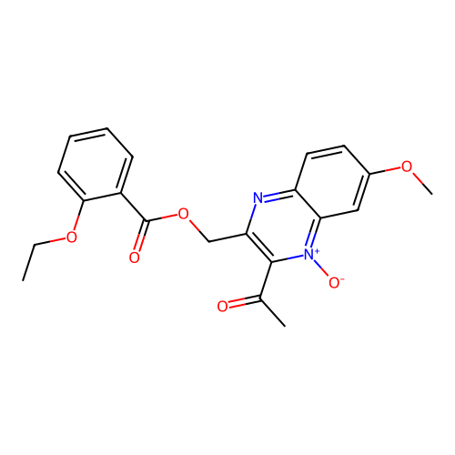 (3-Acetyl-6-methoxy-4-oxidoquinoxalin-4-ium-2-yl)methyl 2-ethoxybenzoate structure