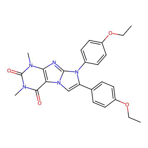 7,8-bis(4-ethoxyphenyl)-1,3-dimethyl-1H-imidazo[2,1-f]purine-2,4(3H,8H)-dione structure