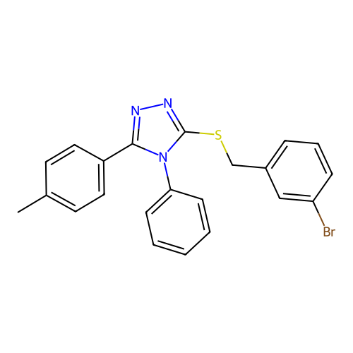 3-[(3-Bromophenyl)methylthio]-5-(4-methylphenyl)-4-phenyl-1,2,4-triazole structure