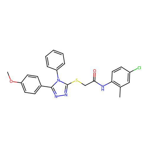 N-(4-chloro-2-methylphenyl)-2-{[5-(4-methoxyphenyl)-4-phenyl-4H-1,2,4-triazol-3-yl]sulfanyl}acetamide structure