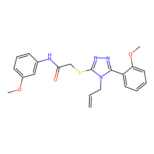 N-(3-methoxyphenyl)-2-{[5-(2-methoxyphenyl)-4-(prop-2-en-1-yl)-4H-1,2,4-triazol-3-yl]sulfanyl}acetamide structure