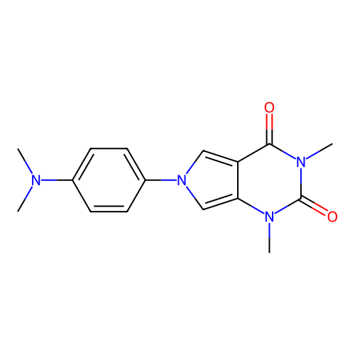 6-(4-dimethylaminophenyl)-1,3-dimethylpyrrolo[3,4-d]pyrimidine-2,4-dione structure