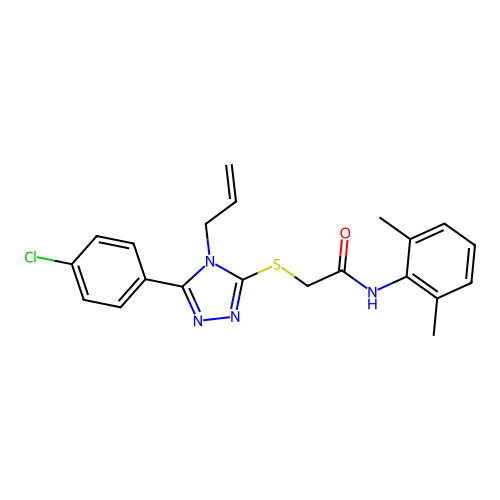 2-{[5-(4-chlorophenyl)-4-(prop-2-en-1-yl)-4H-1,2,4-triazol-3-yl]sulfanyl}-N-(2,6-dimethylphenyl)acetamide structure
