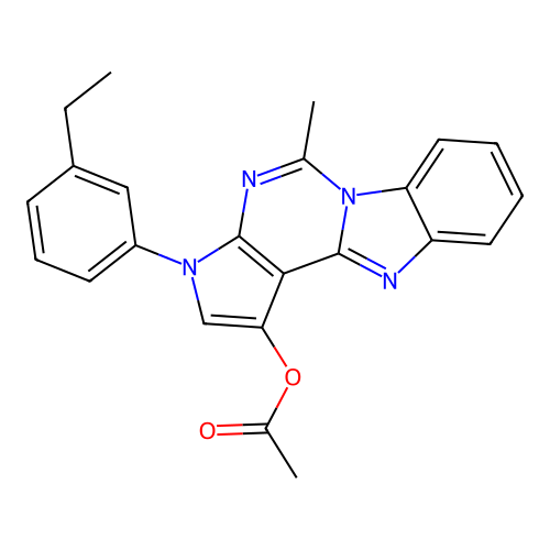 3-(3-ethylphenyl)-5-methyl-3H-pyrrolo[2',3':4,5]pyrimido[1,6-a]benzimidazol-1-yl acetate structure