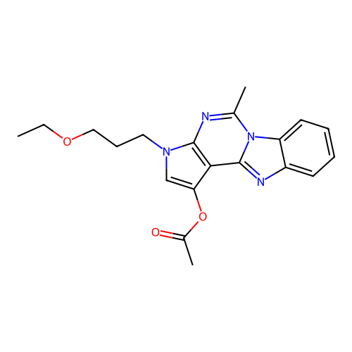 3-(3-ethoxypropyl)-5-methyl-3H-benzo[4,5]imidazo[1,2-c]pyrrolo[3,2-e]pyrimidin-1-yl acetate structure