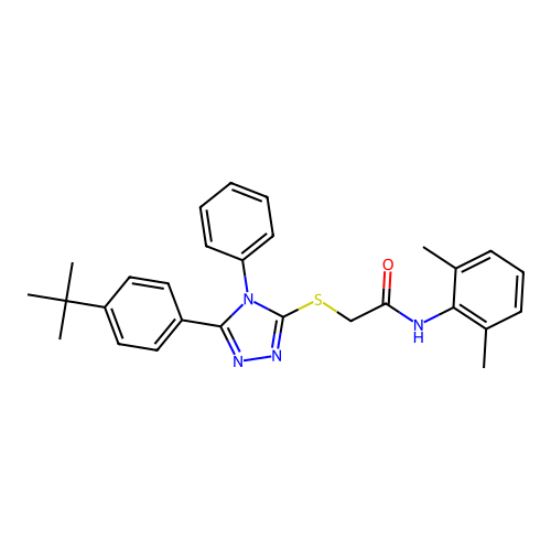 2-{[5-(4-tert-butylphenyl)-4-phenyl-4H-1,2,4-triazol-3-yl]sulfanyl}-N-(2,6-dimethylphenyl)acetamide structure