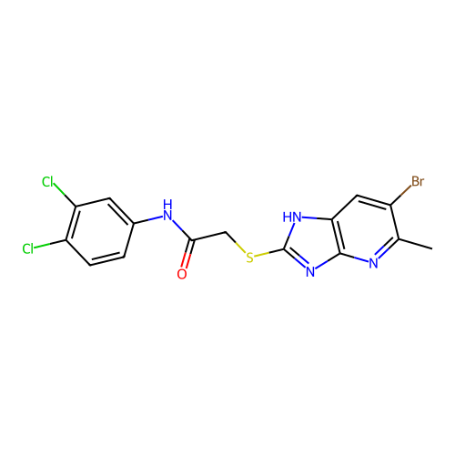 C15H11BrCl2N4OS structure