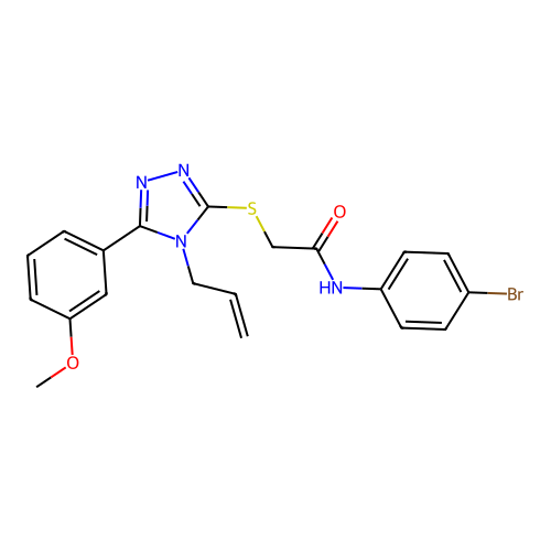 N-(4-bromophenyl)-2-[[5-(3-methoxyphenyl)-4-prop-2-enyl-1,2,4-triazol-3-yl]sulfanyl]acetamide structure
