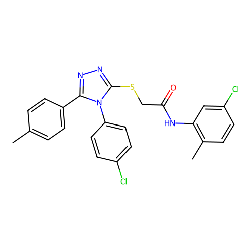 N-(5-chloro-2-methylphenyl)-2-{[4-(4-chlorophenyl)-5-(4-methylphenyl)-4H-1,2,4-triazol-3-yl]sulfanyl}acetamide structure