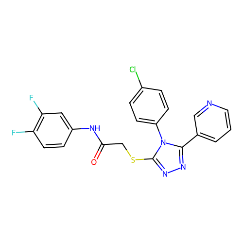 2-[[4-(4-chlorophenyl)-5-pyridin-3-yl-1,2,4-triazol-3-yl]sulfanyl]-N-(3,4-difluorophenyl)acetamide structure