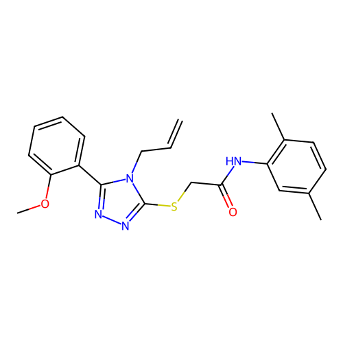 N-(2,5-dimethylphenyl)-2-{[5-(2-methoxyphenyl)-4-(prop-2-en-1-yl)-4H-1,2,4-triazol-3-yl]sulfanyl}acetamide structure
