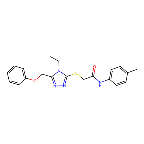 2-{[4-ethyl-5-(phenoxymethyl)-4H-1,2,4-triazol-3-yl]sulfanyl}-N-(4-methylphenyl)acetamide structure