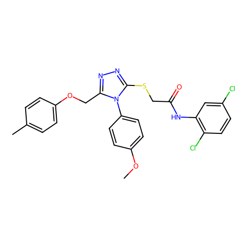 N-(2,5-dichlorophenyl)-2-((4-(4-methoxyphenyl)-5-((p-tolyloxy)methyl)-4H-1,2,4-triazol-3-yl)thio)acetamide structure