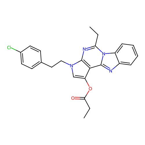 3-(4-chlorophenethyl)-5-ethyl-3H-benzo[4,5]imidazo[1,2-c]pyrrolo[3,2-e]pyrimidin-1-yl propionate structure
