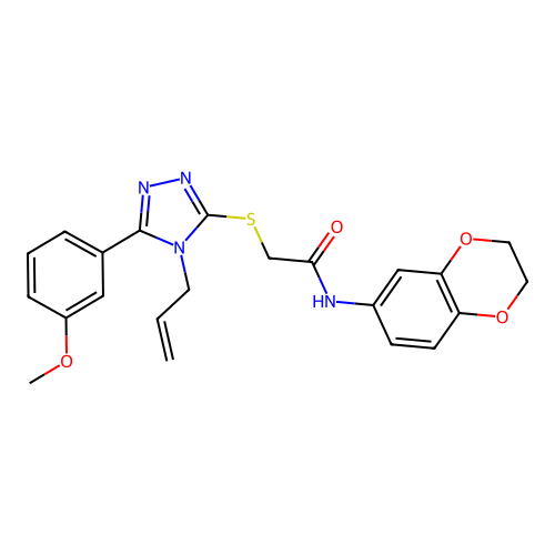 N-(2,3-dihydro-1,4-benzodioxin-6-yl)-2-{[5-(3-methoxyphenyl)-4-(prop-2-en-1-yl)-4H-1,2,4-triazol-3-yl]sulfanyl}acetamide structure