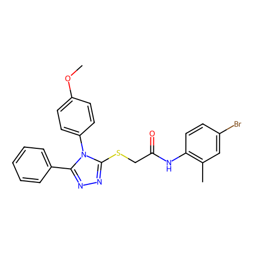 N-(4-bromo-2-methylphenyl)-2-{[4-(4-methoxyphenyl)-5-phenyl-4H-1,2,4-triazol-3-yl]sulfanyl}acetamide structure