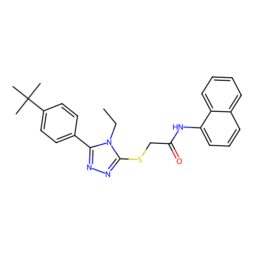 2-{[5-(4-tert-butylphenyl)-4-ethyl-4H-1,2,4-triazol-3-yl]sulfanyl}-N-(naphthalen-1-yl)acetamide structure