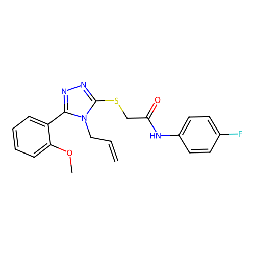 N-(4-fluorophenyl)-2-{[5-(2-methoxyphenyl)-4-(prop-2-en-1-yl)-4H-1,2,4-triazol-3-yl]sulfanyl}acetamide structure