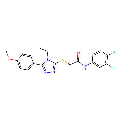 N-(3,4-difluorophenyl)-2-((4-ethyl-5-(4-methoxyphenyl)-4H-1,2,4-triazol-3-yl)thio)acetamide structure