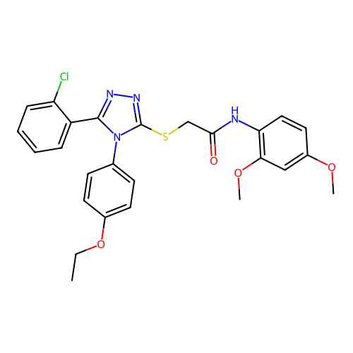 2-{[5-(2-chlorophenyl)-4-(4-ethoxyphenyl)-4H-1,2,4-triazol-3-yl]sulfanyl}-N-(2,4-dimethoxyphenyl)acetamide structure