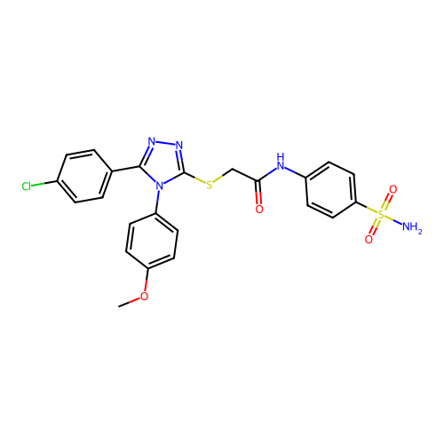 2-{[5-(4-chlorophenyl)-4-(4-methoxyphenyl)-4H-1,2,4-triazol-3-yl]sulfanyl}-N-(4-sulfamoylphenyl)acetamide structure