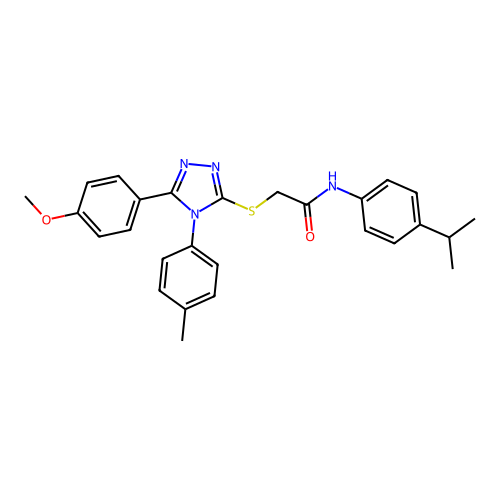 2-{[5-(4-methoxyphenyl)-4-(4-methylphenyl)-4H-1,2,4-triazol-3-yl]sulfanyl}-N-[4-(propan-2-yl)phenyl]acetamide structure
