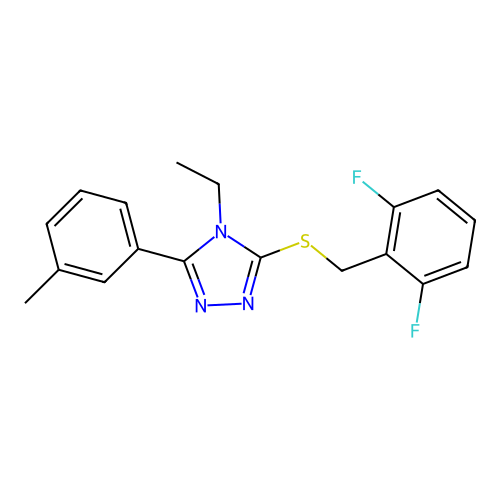 3-[(2,6-difluorobenzyl)sulfanyl]-4-ethyl-5-(3-methylphenyl)-4H-1,2,4-triazole structure