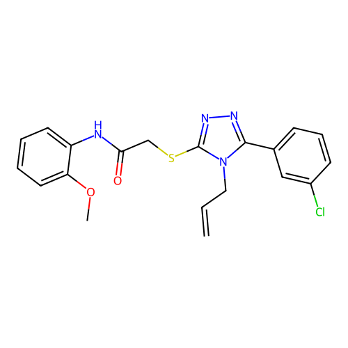 2-{[5-(3-chlorophenyl)-4-(prop-2-en-1-yl)-4H-1,2,4-triazol-3-yl]sulfanyl}-N-(2-methoxyphenyl)acetamide structure