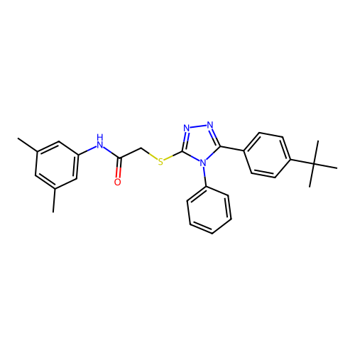 2-{[5-(4-tert-butylphenyl)-4-phenyl-4H-1,2,4-triazol-3-yl]sulfanyl}-N-(3,5-dimethylphenyl)acetamide structure